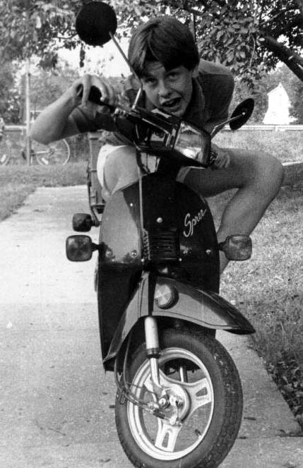 Kurt Adams on a motorcycle